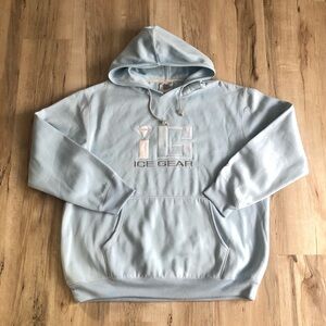 Oversized Baby Blue Sweater Hoodie Lightweight Fleece Lined